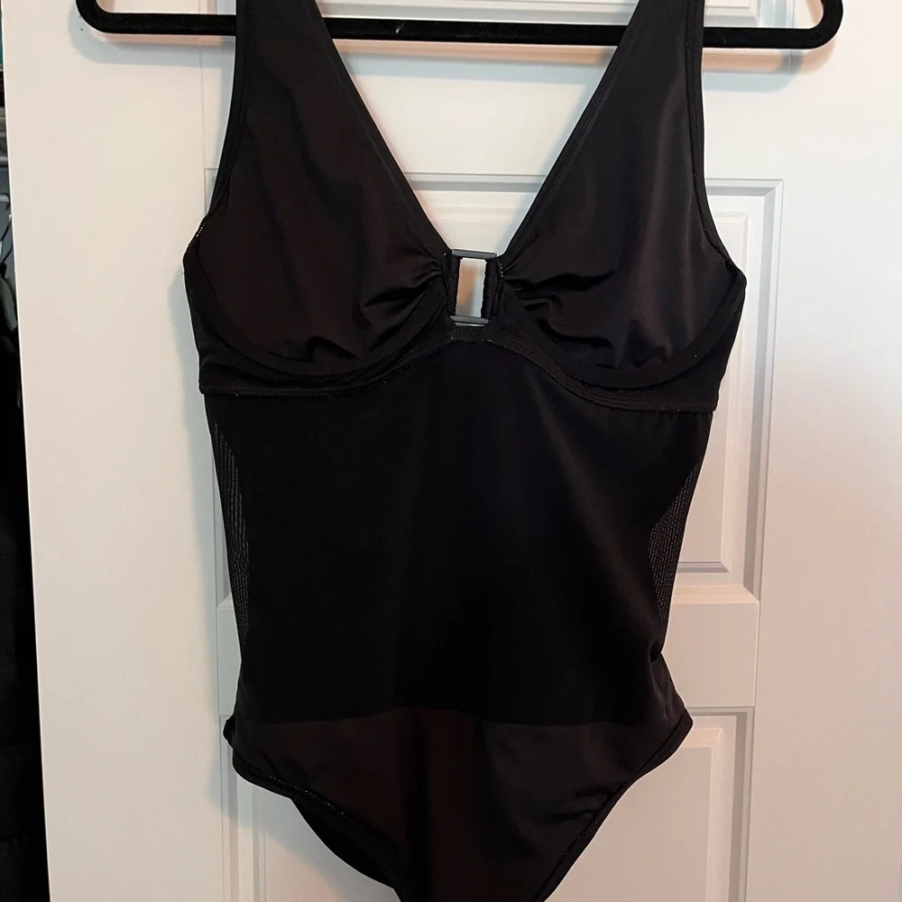 DKNY Sleek Black One-Piece Swimsuit - Picture 3 of 5